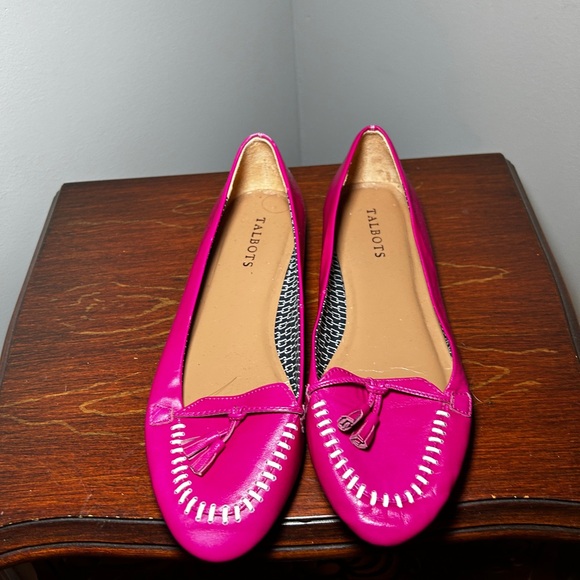 EUc Magenta Talbot Leather Flat 9 - Picture 2 of 9